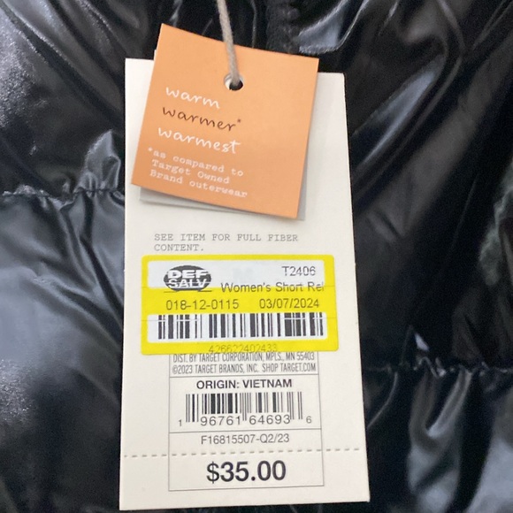 Women's Short Relaxed Puffer Jacket - A New Day Medium - Picture 5 of 8